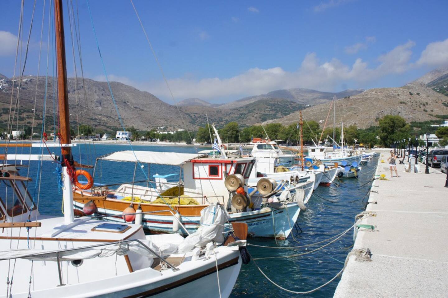 Fishing boats in the port of Aigiali, Ormos, Amorgos